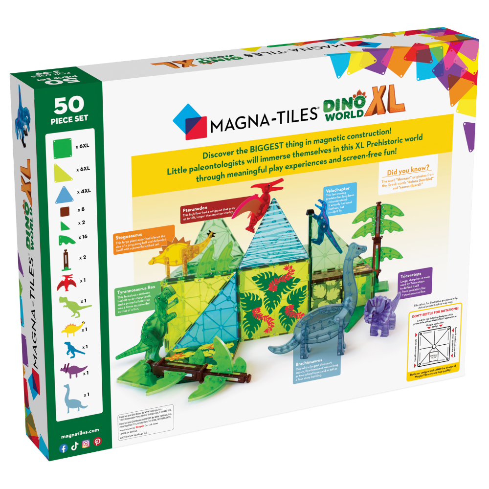 magna-tiles-dino-world-xl-50-teiliges-dinosaurier-magnet-bauset image 8