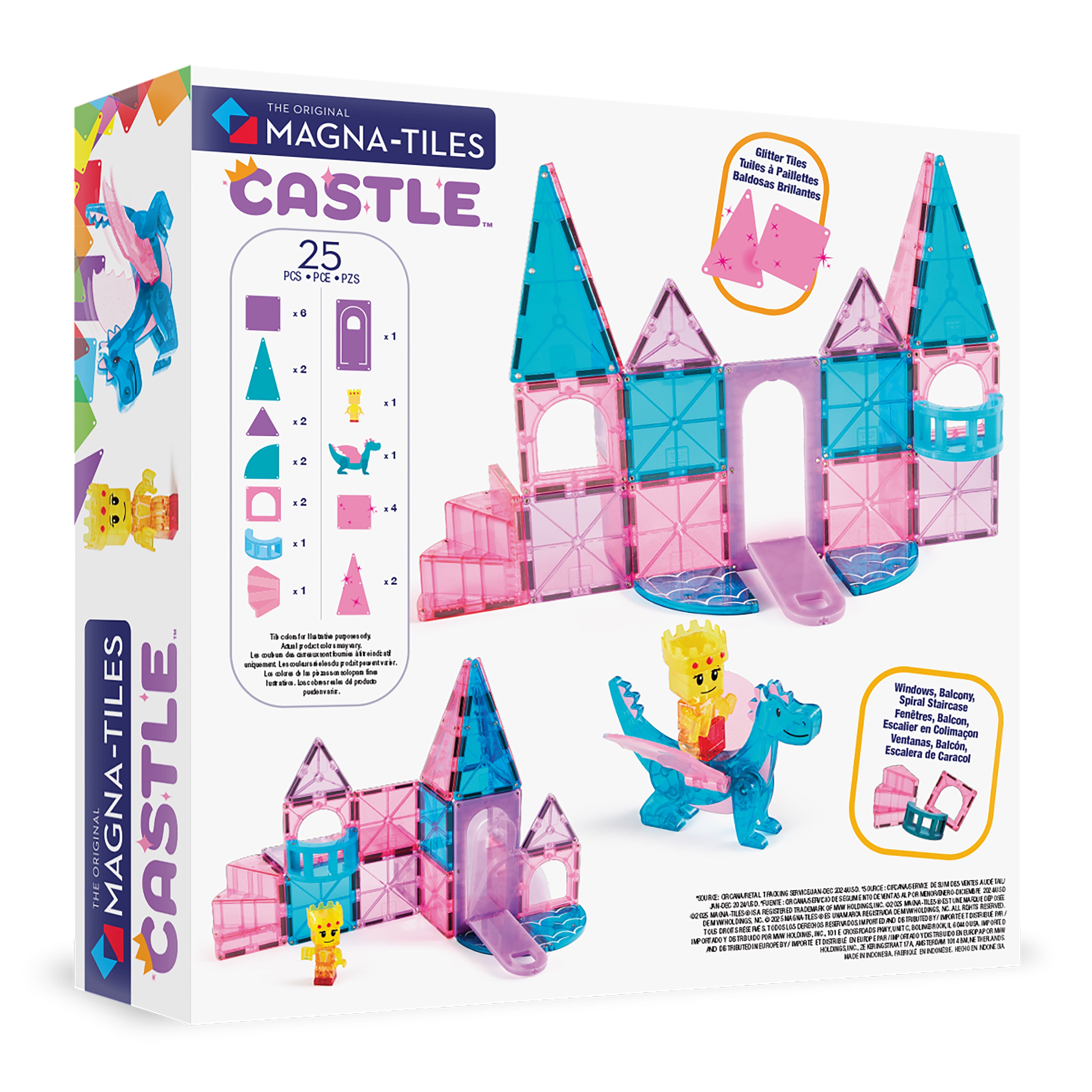 magna-tiles-castle-25-teiliges-magnet-bauset-mit-drache image 8