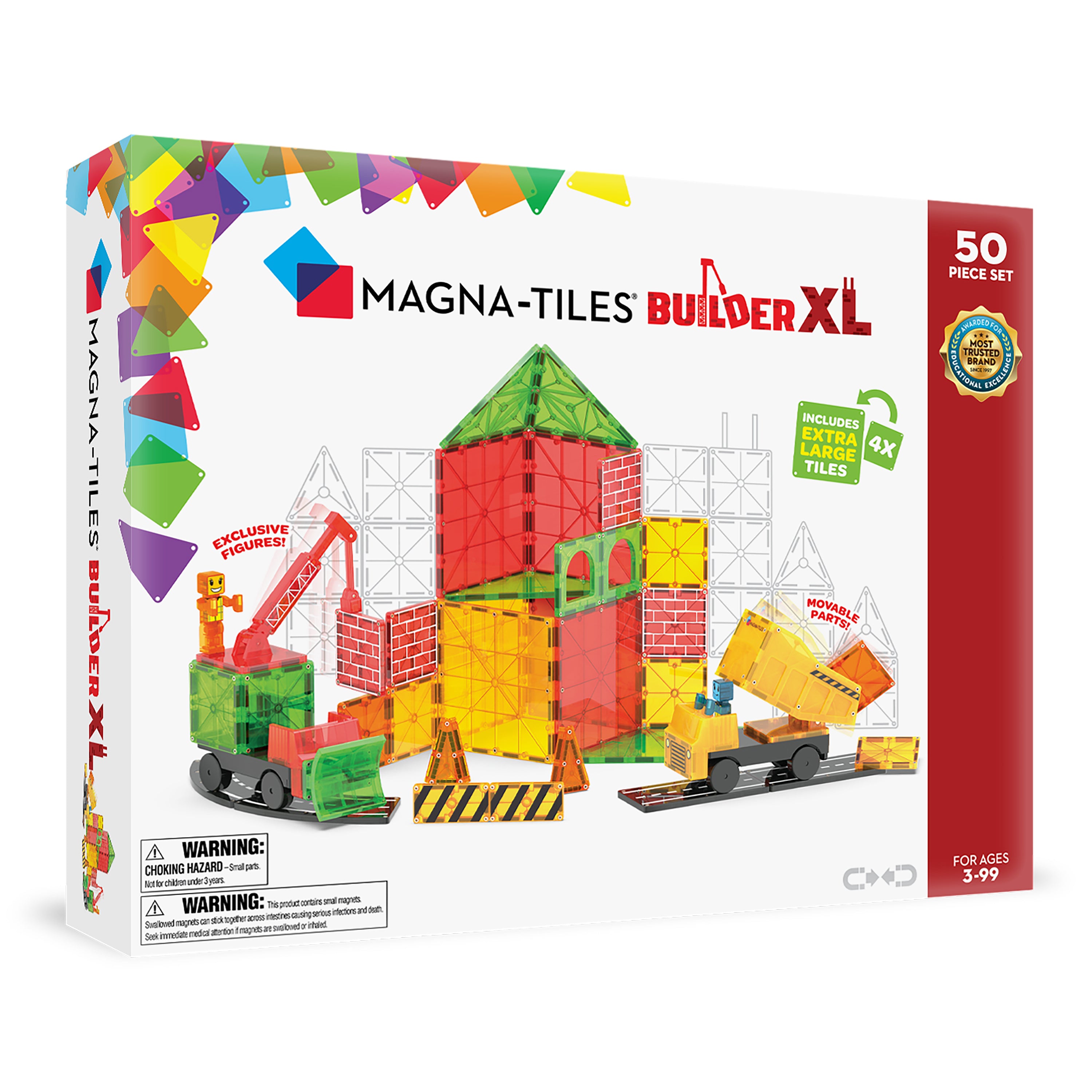 magna-tiles-builder-xl-50-teiliges-baustellen-magnet-bauset image 1