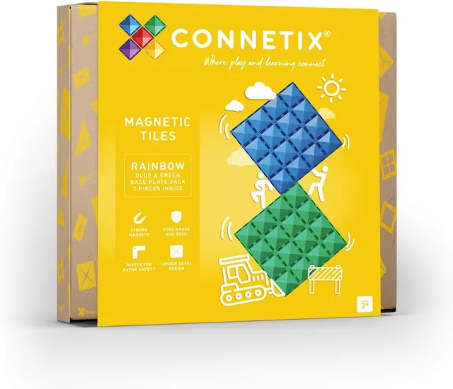 connetix-regenbogen-grundplatten-pack-2-st-ck-blau-gr-n-magnetische-bauplatten-3 image 1