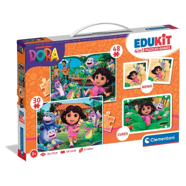 clementoni-edukit-4-in-1-dora-lernspiele-set image 1