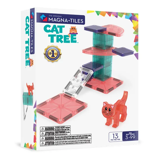 magna-tiles-cat-tree-13-teile-magnetisches-katzen-bauset-mit-micromags image 1
