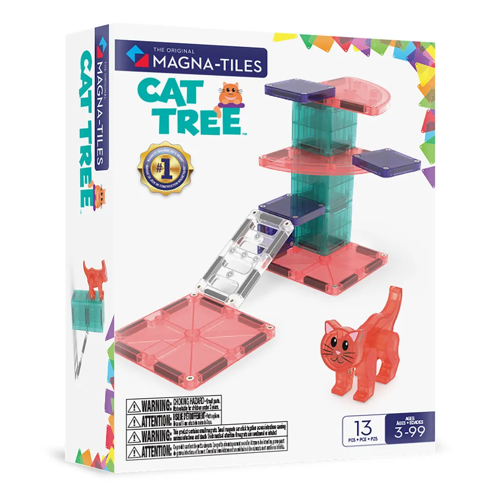 magna-tiles-cat-tree-13-teile-magnetisches-katzen-bauset-mit-micromags image 1