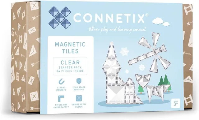 connetix-klar-starterpaket-34-st-ck-transparente-magnetbausteine-magnetfliesen image 1