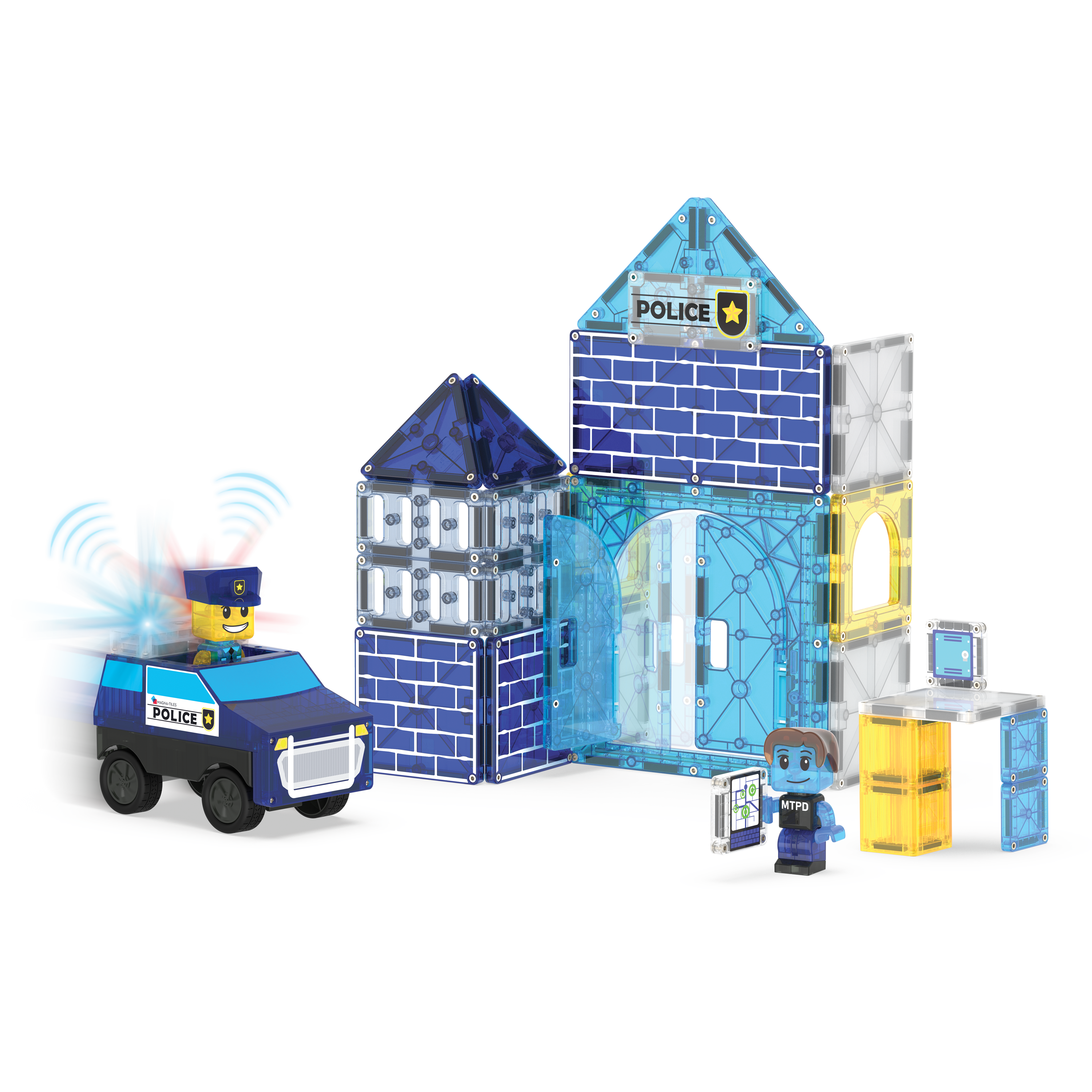 magna-tiles-police-station-35-teiliges-set-magnetisches-fahrzeug-konstruktionssp image 4