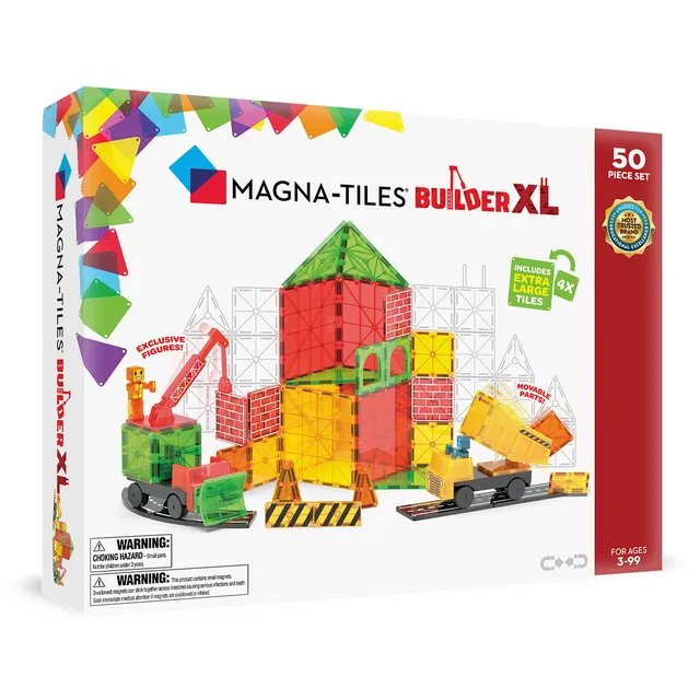 magna-tiles-builder-xl-50-teiliges-baustellen-magnet-bauset image 1