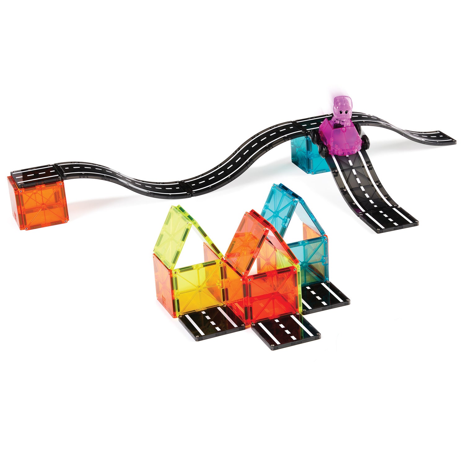 magna-tiles-downhill-duo-40-teiliges-rennbahn-magnetbauset image 4
