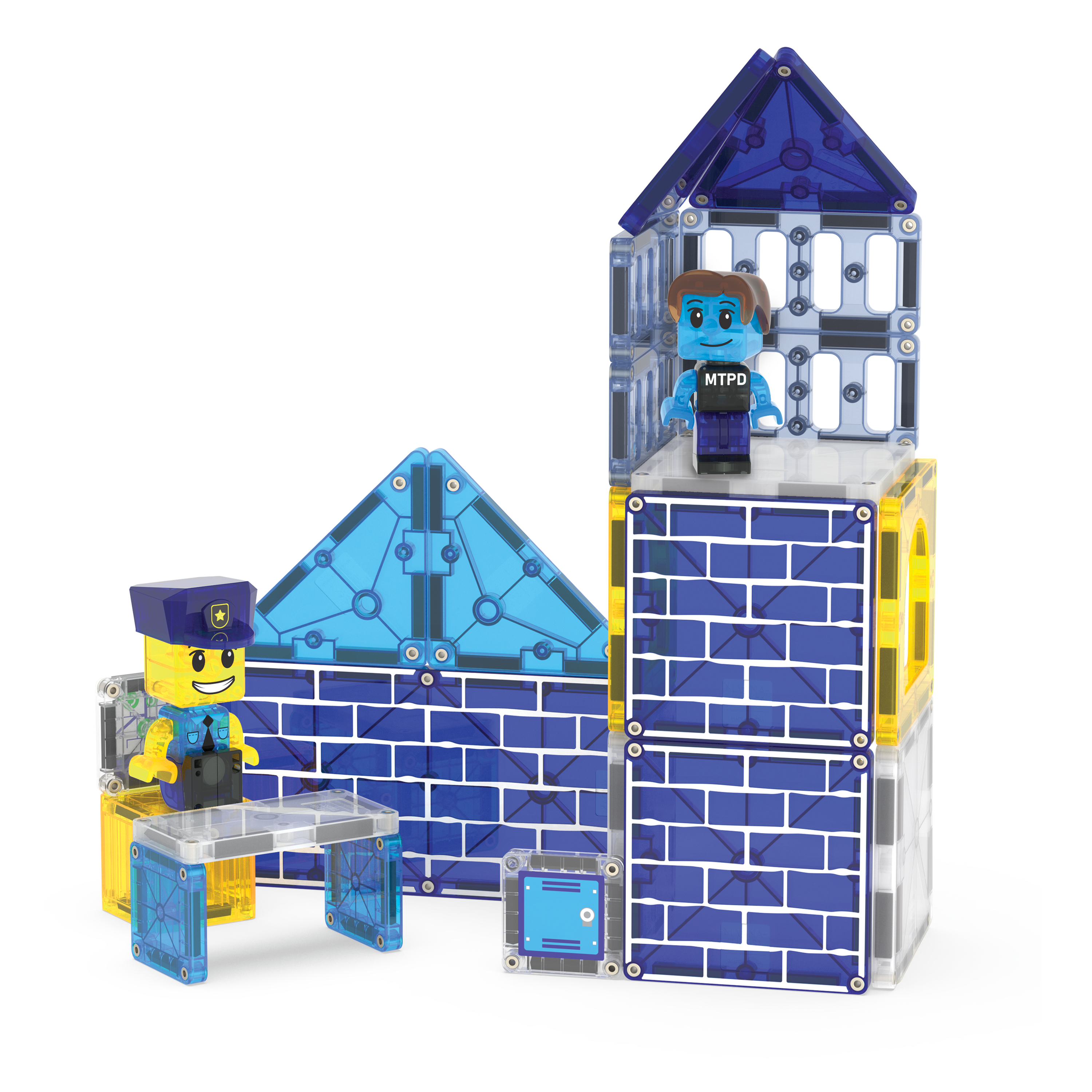 magna-tiles-police-station-35-teiliges-set-magnetisches-fahrzeug-konstruktionssp image 5