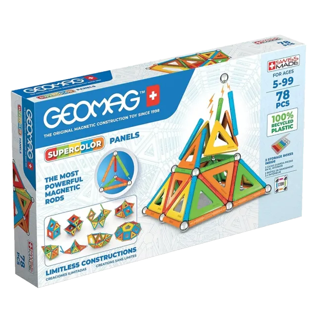 geomag-classic-supercolor-panels-recycled-78-pcs-magnet-konstruktionsspiel image 1