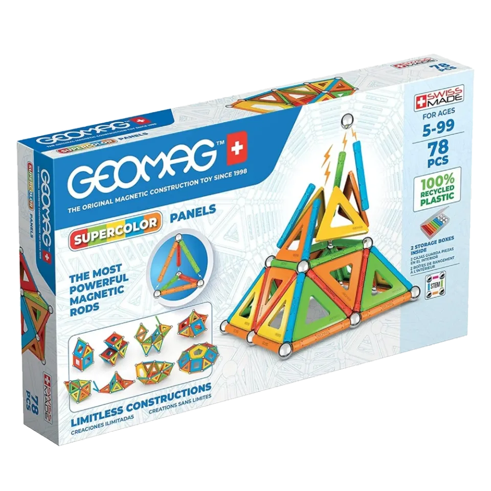 geomag-classic-supercolor-panels-recycled-78-pcs-magnetbauset-mit-panels image 1