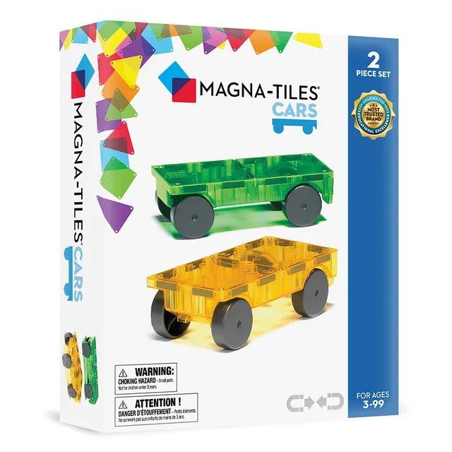 magna-tiles-cars-2-teile-erweiterungsset-magnet-chassis-gr-n-gelb image 1