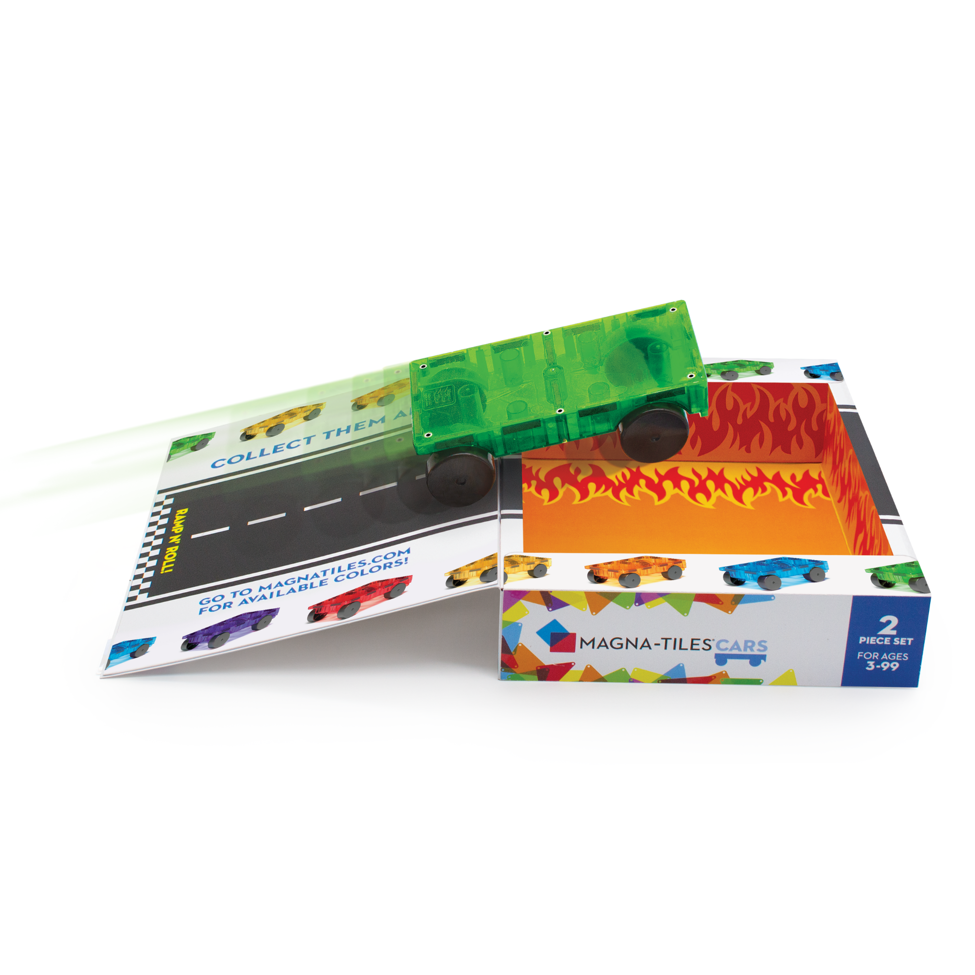 magna-tiles-cars-2-teile-erweiterungsset-magnet-chassis-gr-n-gelb image 2