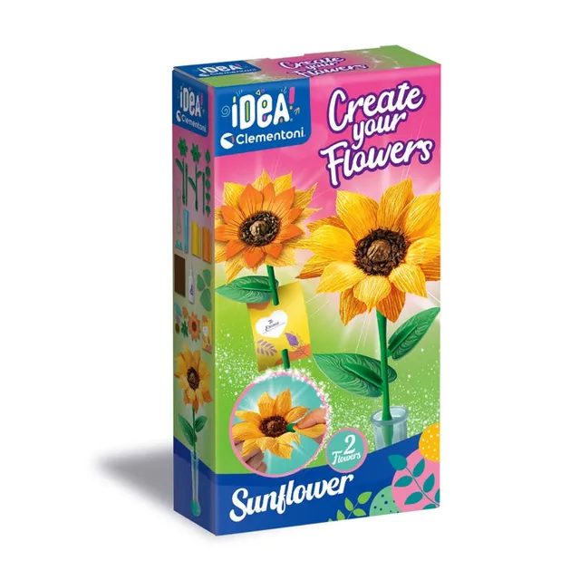 clementoni-idea-deine-blumen-kreationen-sonnenblume-bastelset image 1