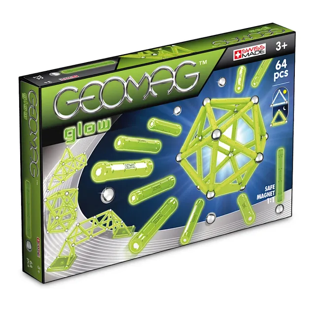 geomag-classic-glow-64-teilig-magnetisches-konstruktionsspiel-nachtleuchtend image 1