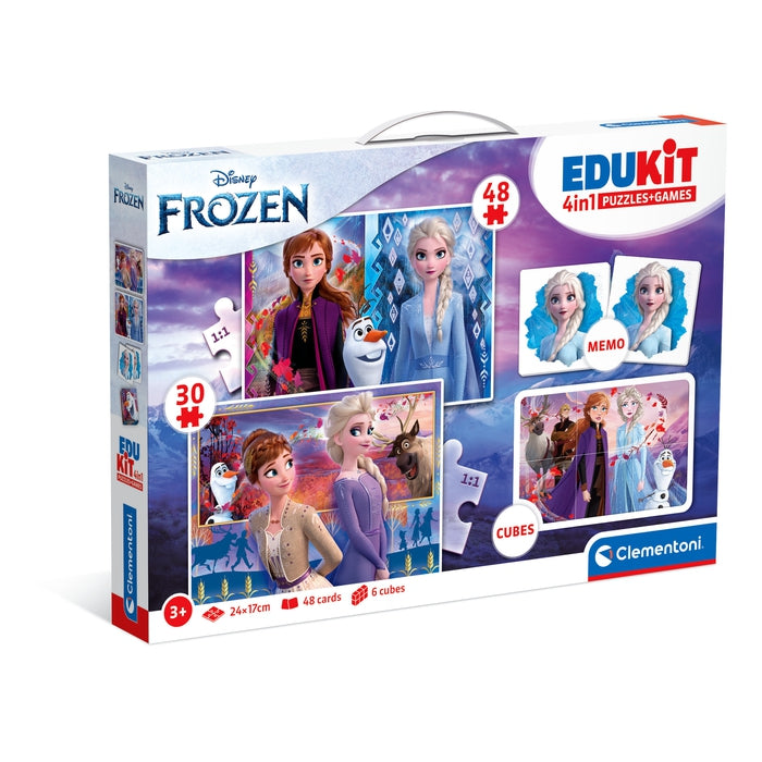 clementoni-edukit-4-in-1-frozen-puzzle-memo-und-w-rfelspiel-f-r-kinder-ab-4-jahr image 1