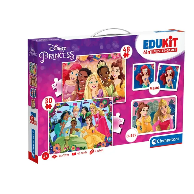 clementoni-edukit-4-in-1-disney-princess-puzzle-memo-w-rfelpuzzle-set image 1