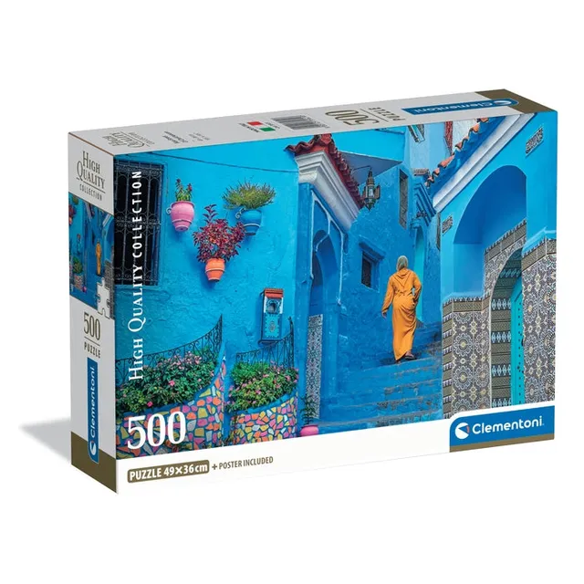 clementoni-blue-street-of-chefchaouen-puzzle-500-teile image 1