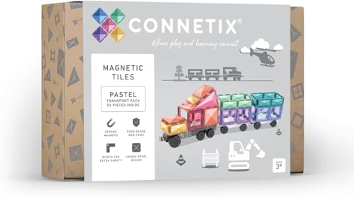 connetix-magnetbausteine-pastell-transport-pack-50-st-ck-mit-fahrzeugen image 7