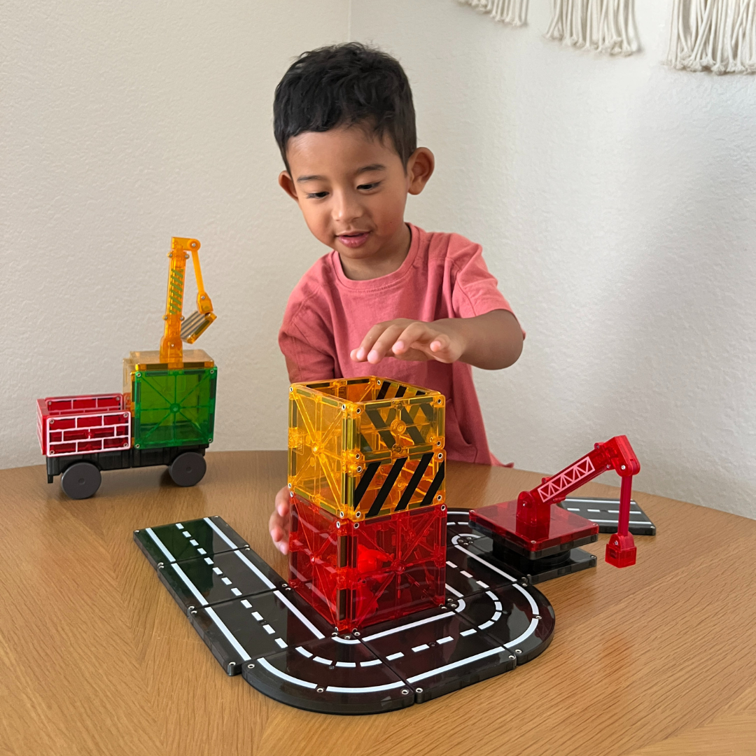 magna-tiles-builder-32-teiliges-magnet-bauset-mit-kran image 2