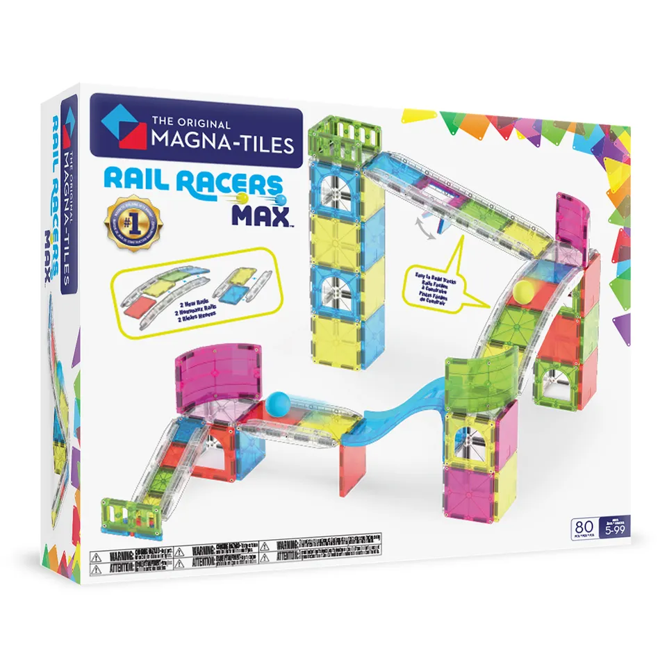 magna-tiles-rail-racers-max-80-teiliges-kugelbahn-set image 1