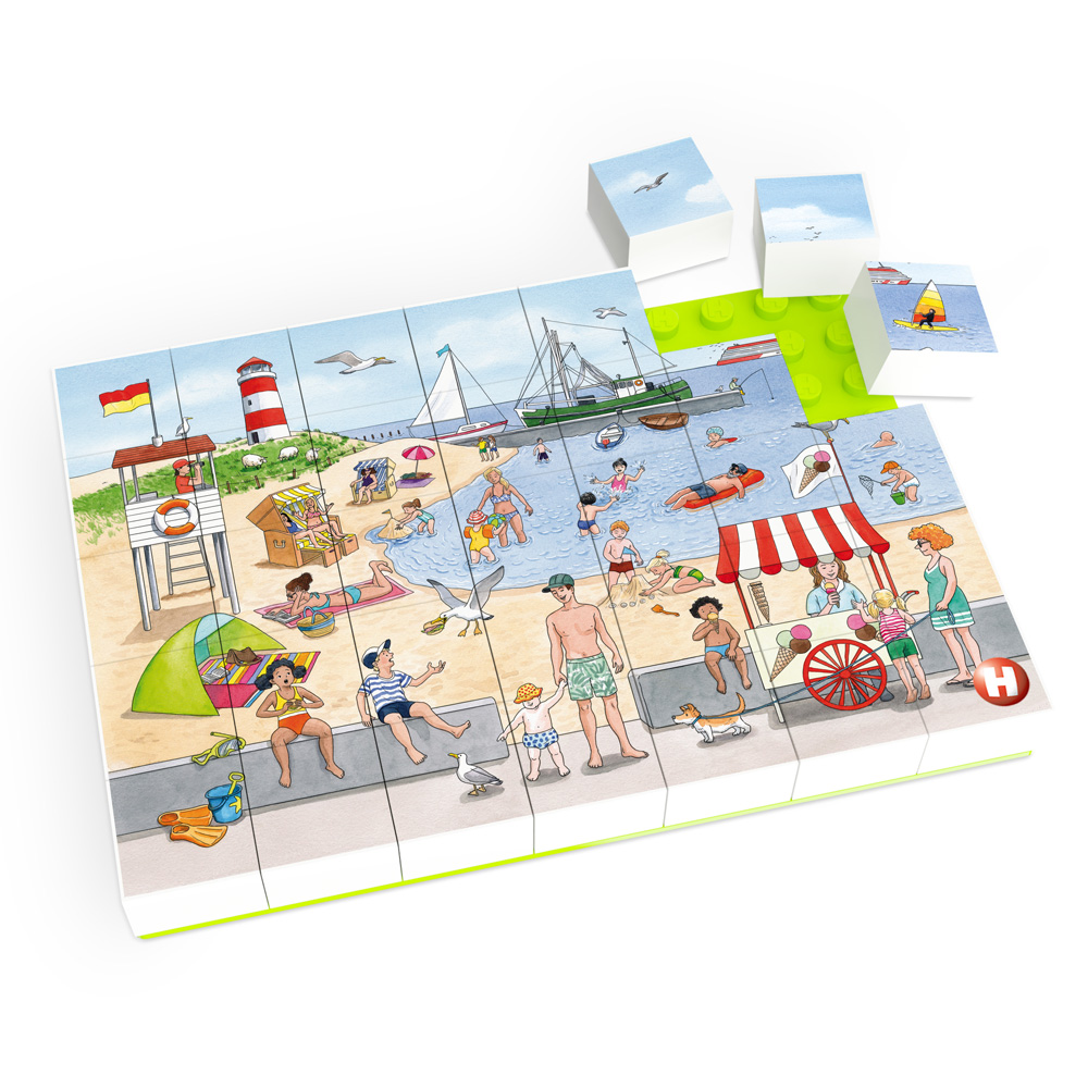 hubelino-puzzle-urlaub-am-strand-35-teilig-steckpuzzle-mit-grundplatte image 2