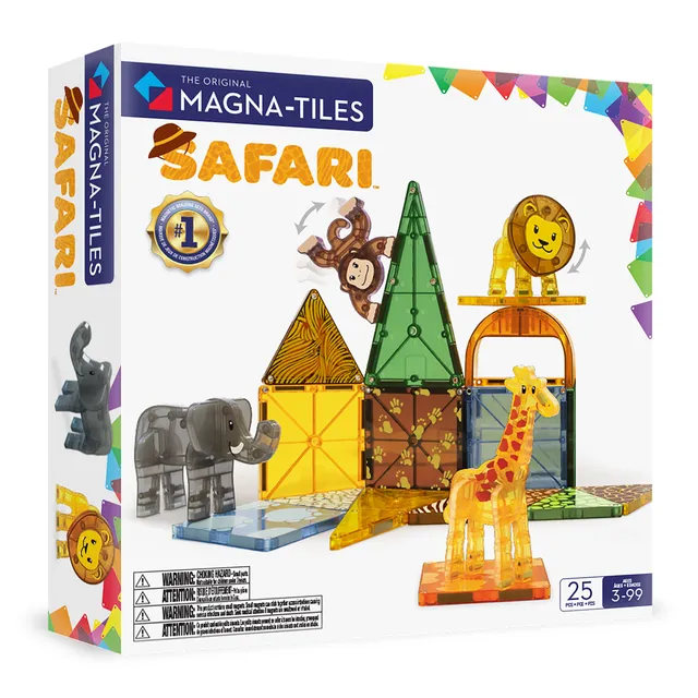 magna-tiles-safari-25-teiliges-magnetbauset-mit-tieren image 1