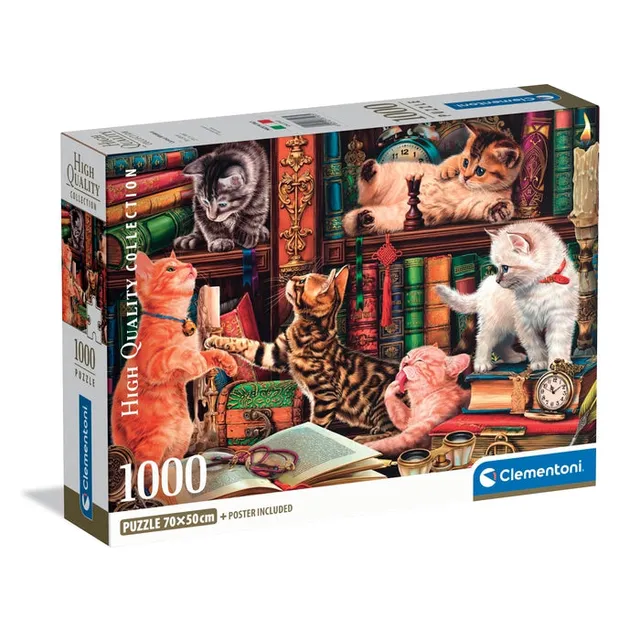 clementoni-curious-whiskers-puzzle-1000-teile-70-x-50-cm-tiere image 1