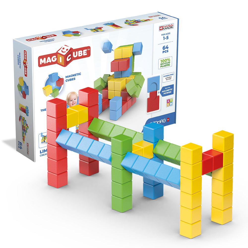 geomag-magicube-try-me-64-pcs-gro-es-magnetisches-konstruktionsspiel-64-w-rfel image 1