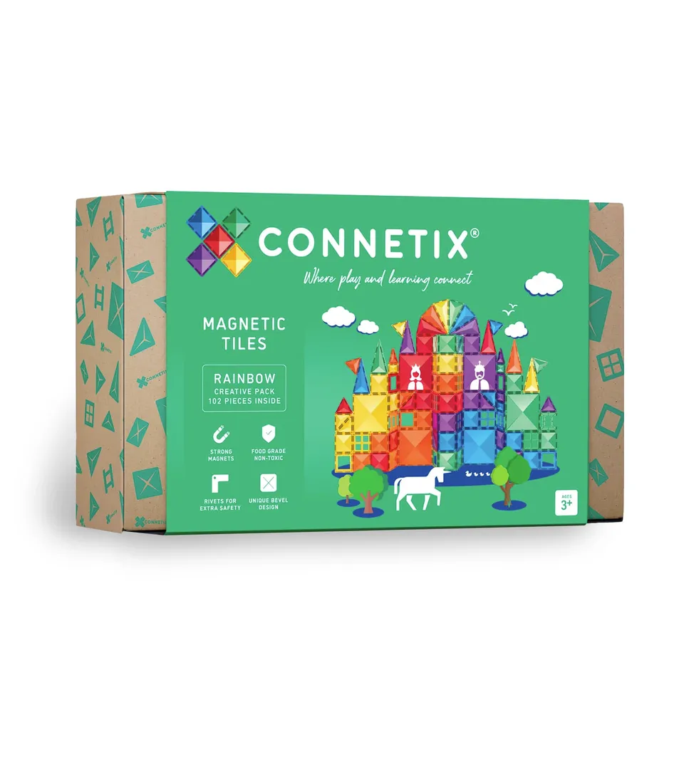 connetix-magnetbausteine-regenbogen-kreativpaket-102-st-ck-magnetfliesen image 1