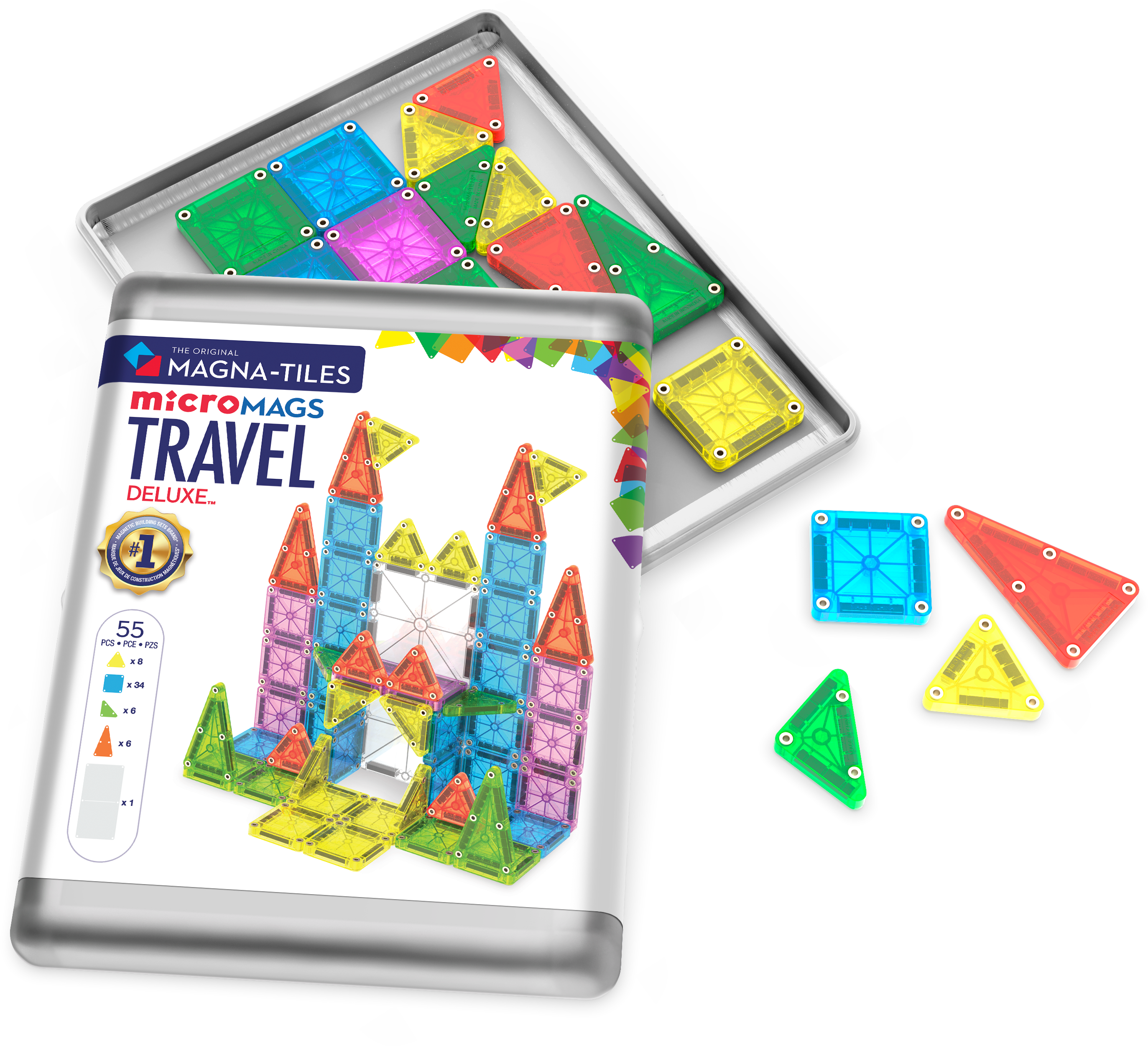 magna-tiles-micromags-travel-set-deluxe-55-teile-magnetisches-reise-bauset-mit-m image 7