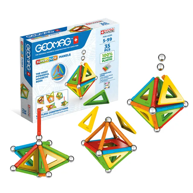 geomag-classic-supercolor-panels-recycled-35-pcs-magnet-bau-und-konstruktionsspi image 1
