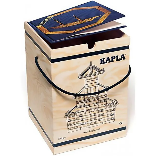 kapla-280-teiliges-blockset-mit-blauem-advanced-architecture-buch-holzkiste image 1