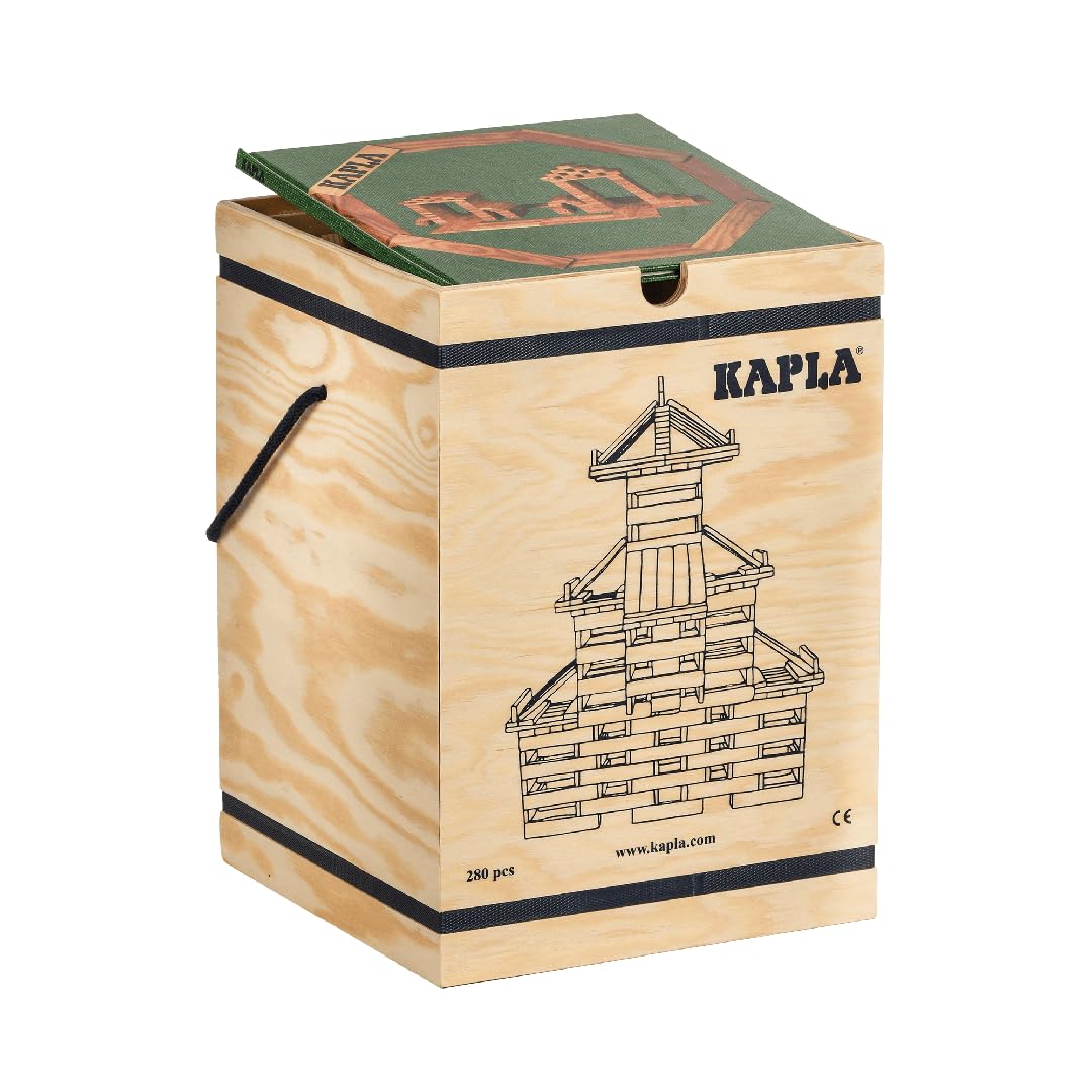 kapla-holzbaukasten-280-steine-in-holzkiste-mit-kunstbuch-natur-ab-2-jahren image 2
