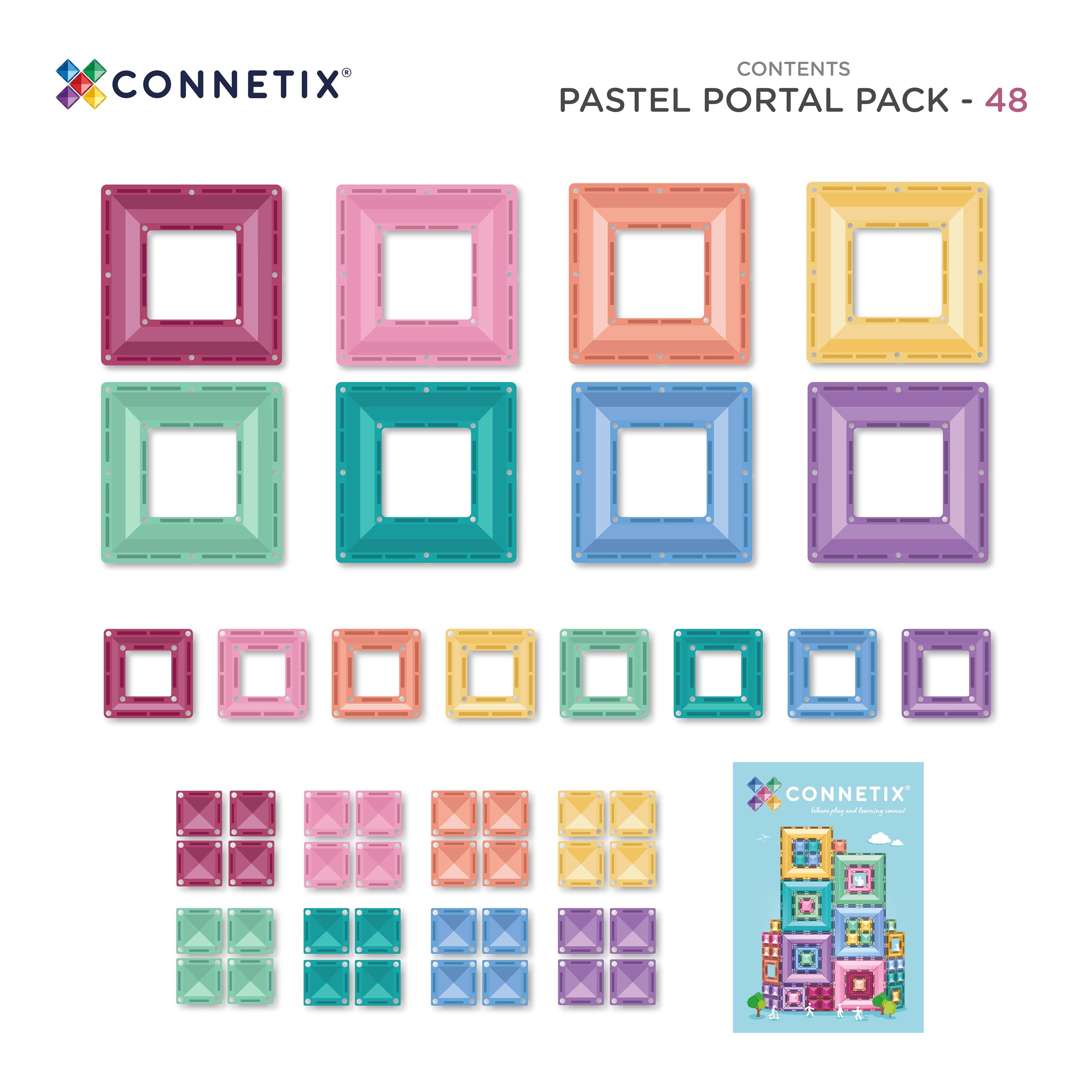 connetix-magnetbausteine-pastell-portal-paket-48-st-ck image 7