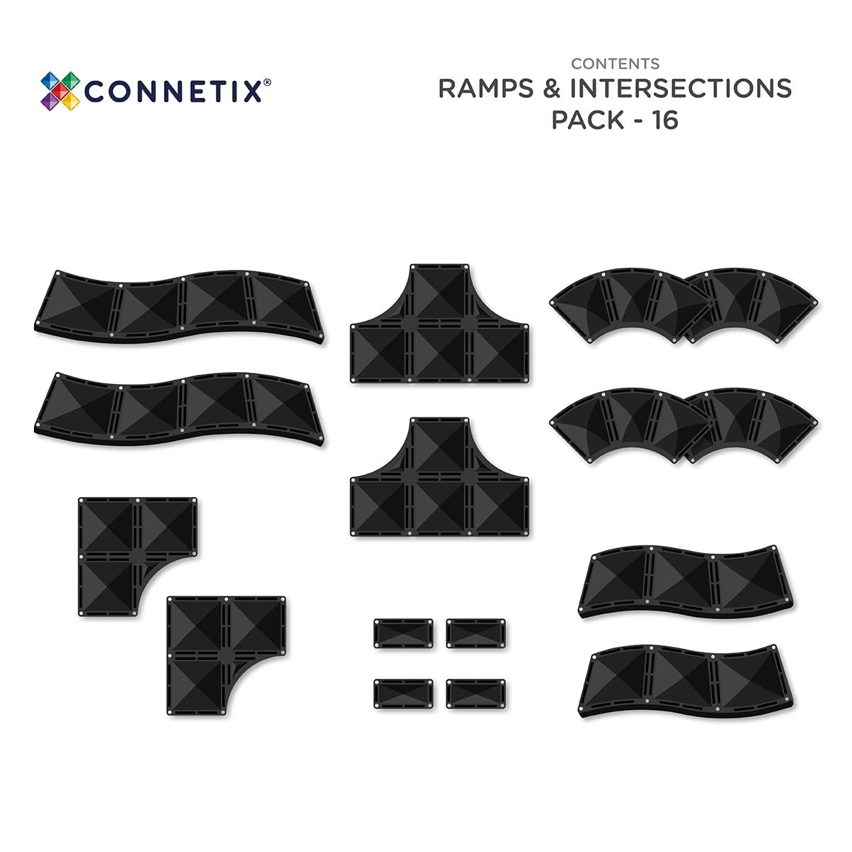 connetix-stra-en-rampen-und-kreuzungspaket-magnetbausteine-16-st-ck-schwarz image 6
