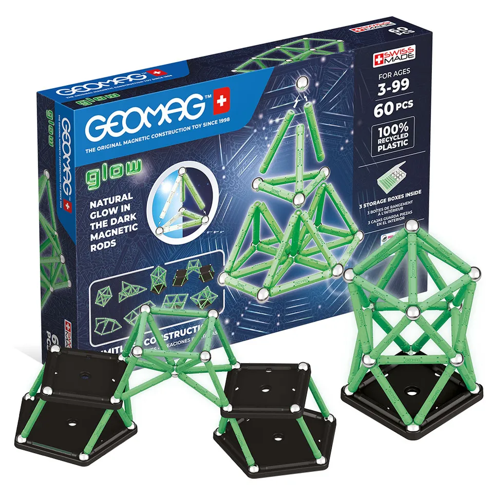 geomag-classic-glow-recycled-magnetbauset-60-teile image 1