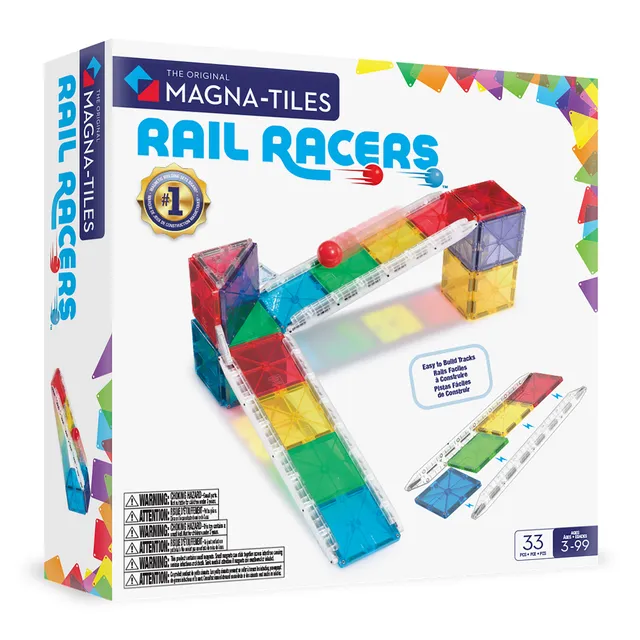 magna-tiles-rail-racers-33-teiliges-magnet-rennbahn-bauset image 1