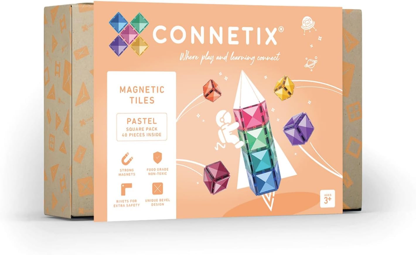 connetix-pastell-quadrat-pack-magnetbausteine-40-st-ck image 1
