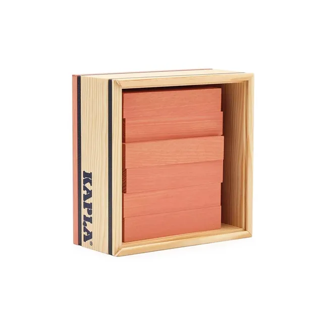 kapla-set-mit-40-rosa-baukl-tzen-holz-baukasten image 1
