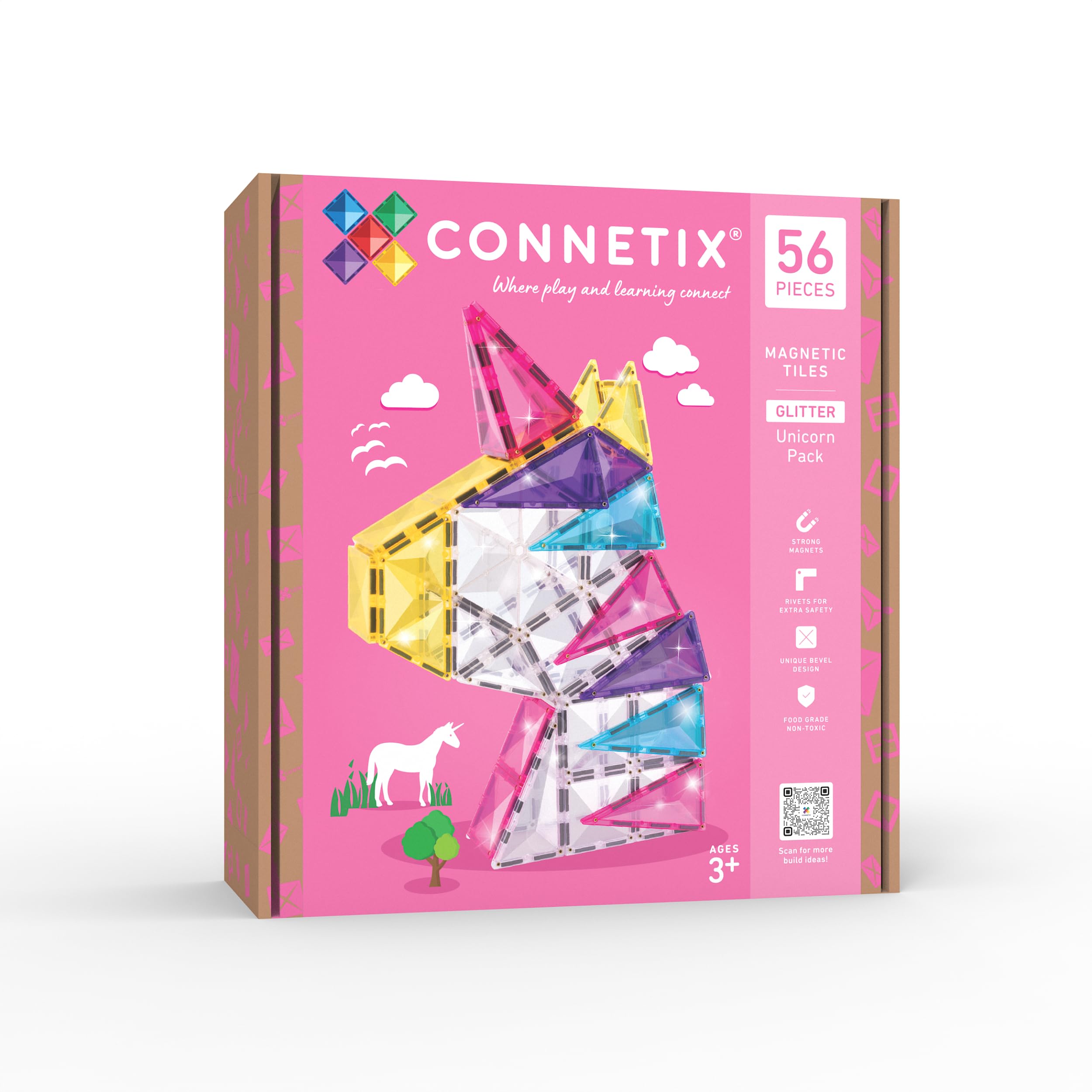 connetix-magnetbausteine-glitzer-einhorn-set-56-st-ck image 1