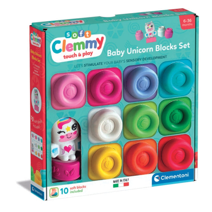 clementoni-clemmy-tryme-box-bausteine-einhorn-10-weiche-bausteine-f-r-babys-ab-6 image 1
