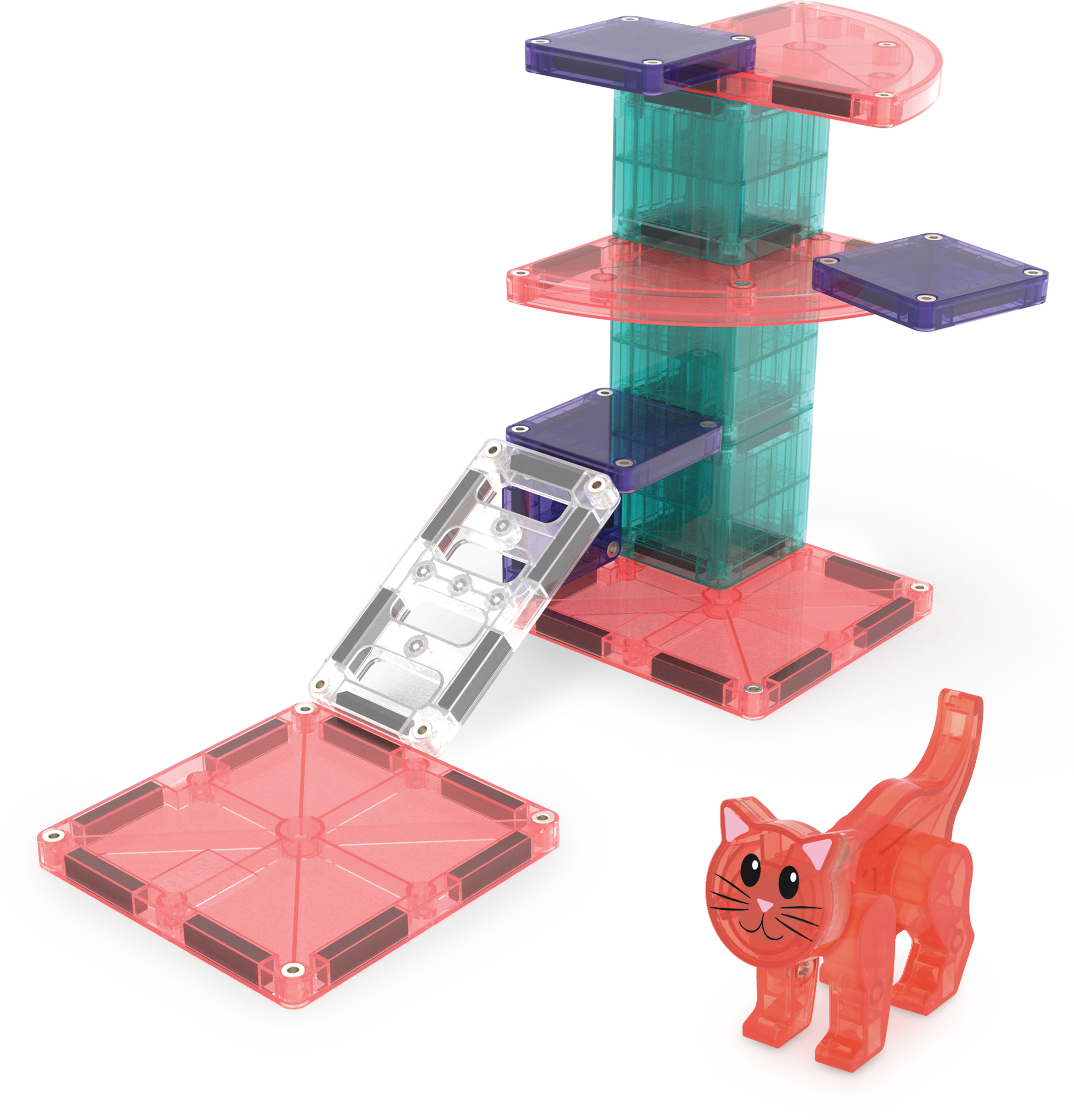 magna-tiles-cat-tree-13-teile-magnetisches-katzen-bauset-mit-micromags image 4