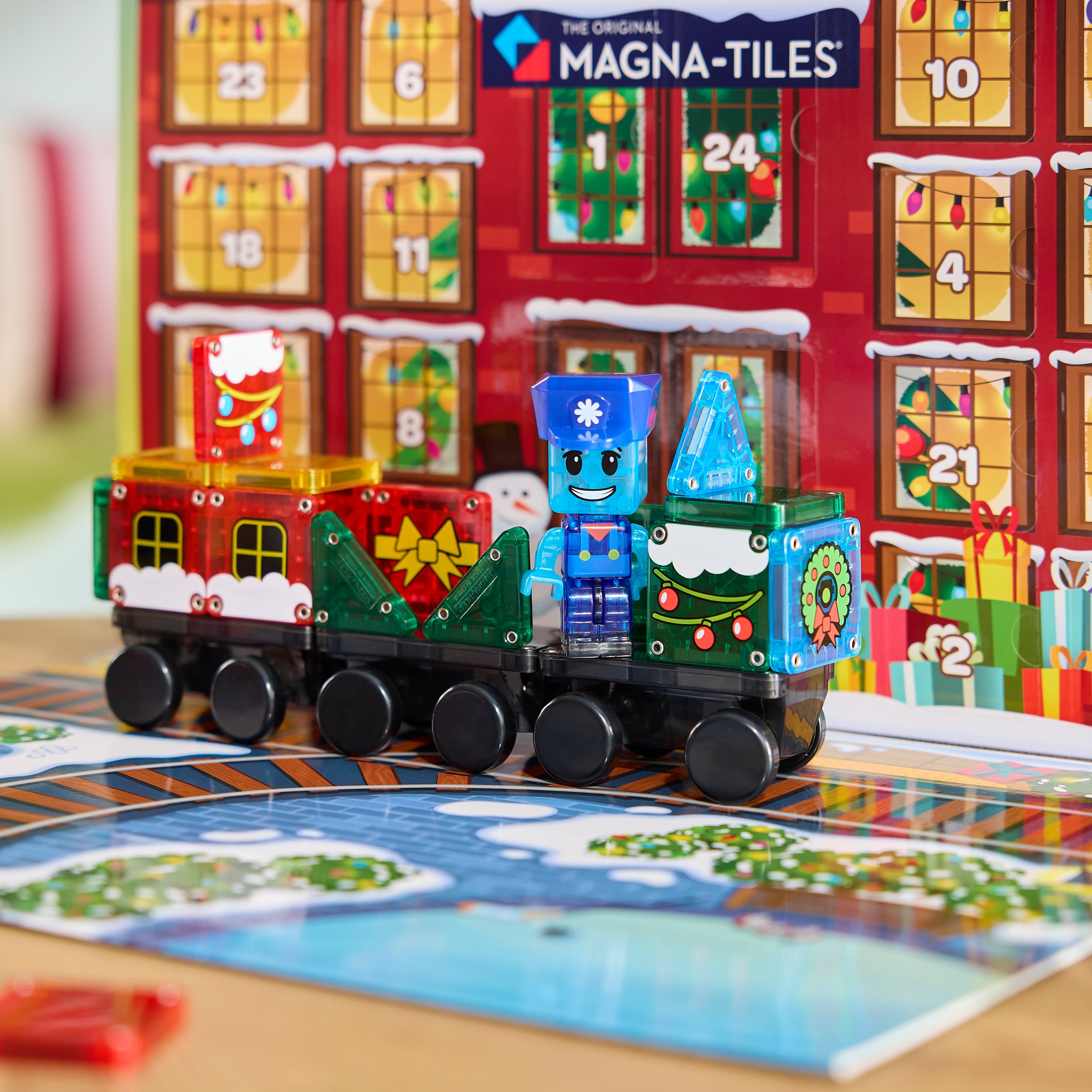 magna-tiles-micromags-adventskalender-34-teiliges-magnet-bauset-zug image 7