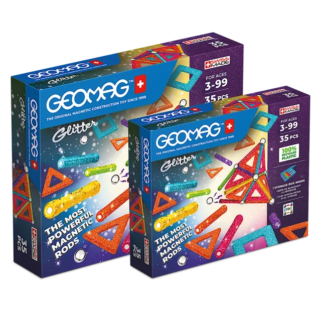 geomag-classic-glitter-bundle-klein-magnetbau-set-funkelnd image 1