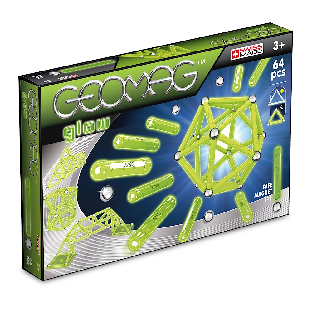 geomag-glow-magnetisches-konstruktionsspiel-64-teilig-nachleuchtend image 1