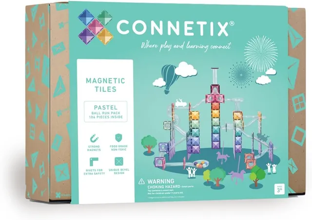 connetix-pastell-ball-run-pack-kugelbahn-magnetbausteine-106-st-ck image 1