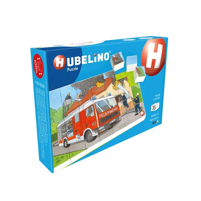 hubelino-puzzle-feuerwehr-einsatz-35-teilig-mit-grundplatte image 1