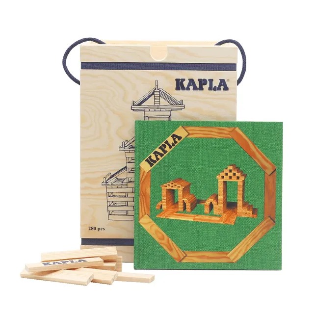 kapla-holzbaukasten-280-steine-in-holzkiste-mit-kunstbuch-natur-ab-2-jahren image 1