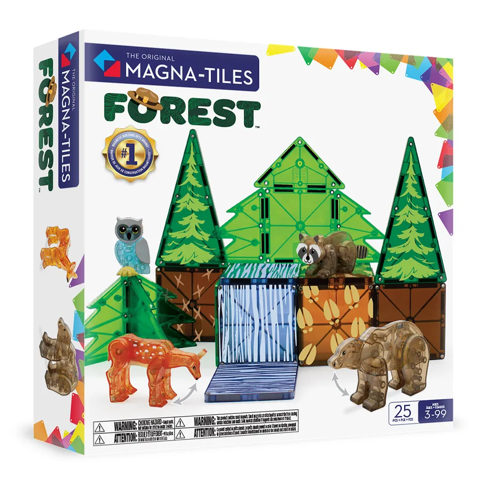 magna-tiles-forest-animals-25-teiliges-waldtiere-magnet-bauset image 1