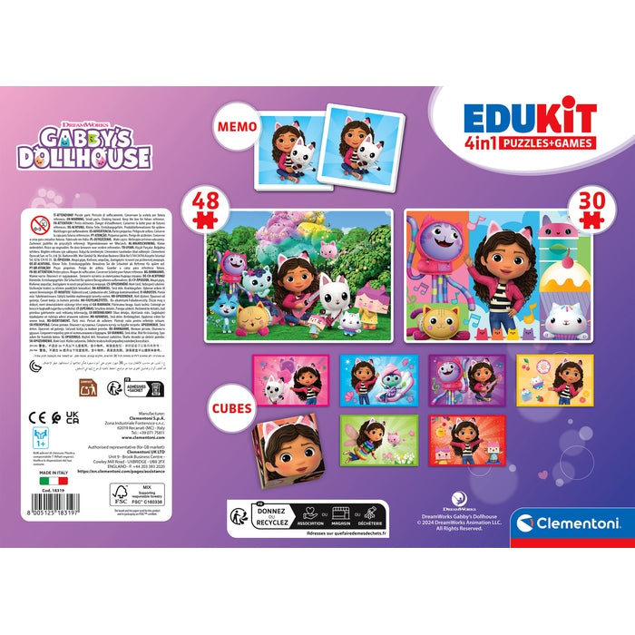 clementoni-edukit-4-in-1-gabby-s-dollhouse-puzzle-und-memo-spieleset image 6